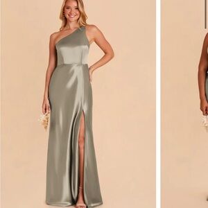 Birdy Grey Kira Dress Shiny Satin Moss Green - Size S - Worn once!